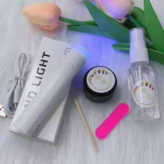 Đèn Hơ Mini Và Gel Đa Năng (Gắn Nailbox Màu Thạch) Được Tặng Chai Nước Tháo Gel Sơn Gel Nữ