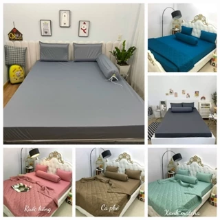 Drap giường ga trải giường  thun lạnh cao cấp  trơn 1 màu KHÔNG ÁO GỐI đủ size