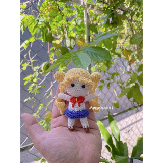 Móc khoá len handmade Sailor Moon Thuỷ Thủ Mặt trăng