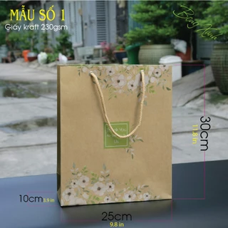 25 cái - Túi giấy kraft môi trường đựng quà tặng thời trang quần áo thực phẩm = Túi số 1
