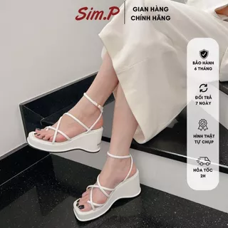 Sandal simpshoes xuồng cao 7cm dây mảnh chéo - Dan