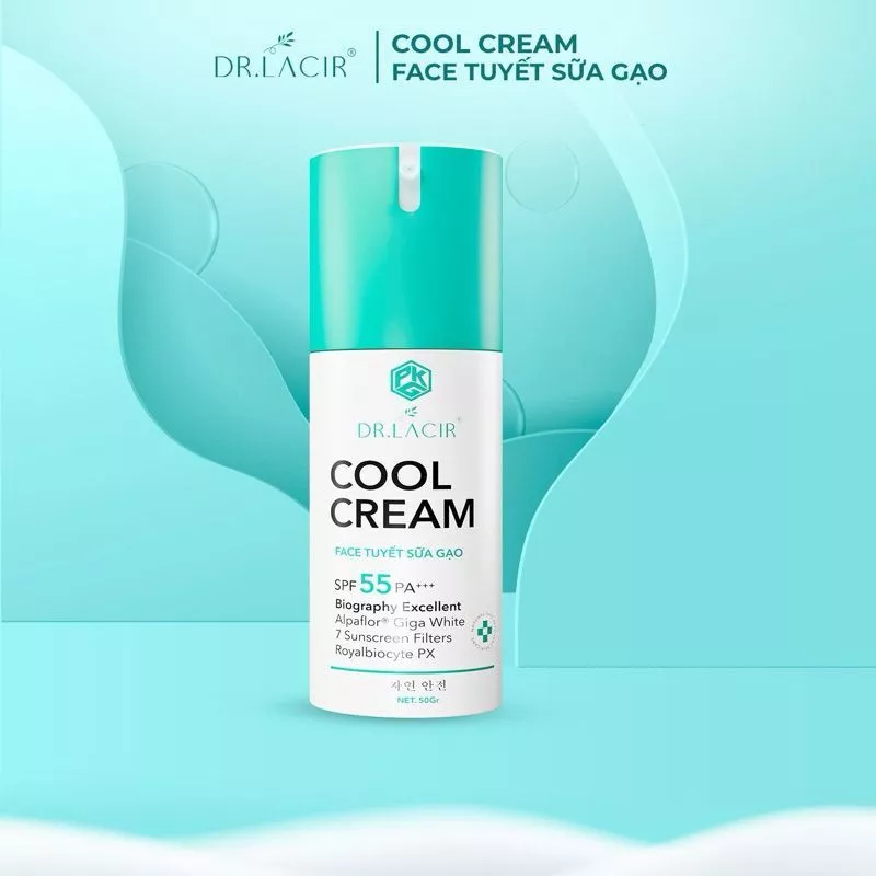 Kem Dưỡng Da Ngày Và Đêm Dr. Lacir Cool Cream SPF55++ Kiềm Dầu Dưỡng Da Khô, Da Hỗn Hợp