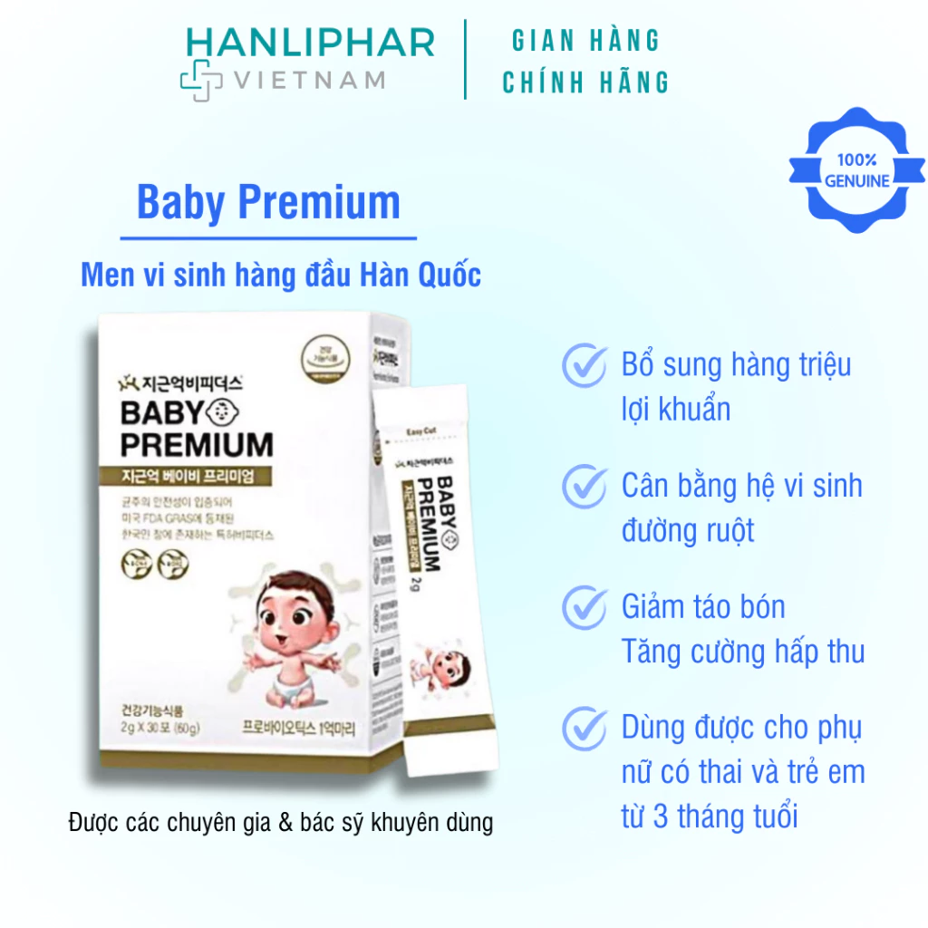 Men Vi Sinh Cho Bé ZIGUNUK BIFIDUS BABY PREMIUM_ Hộp 30 Gói_Nhập Khẩu Hàn Quốc Chính Hãng