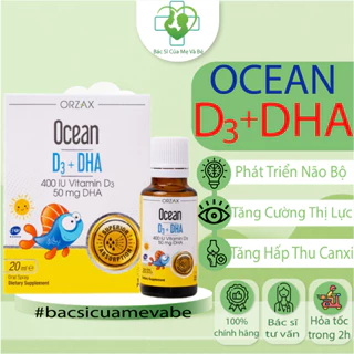 Orzax Ocean D3 + DHA dạng xịt cho bé - Giúp hấp thu canxi, tăng chiều cao, phát triển trí não và thị lực 20ml