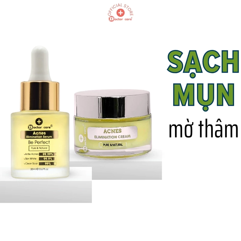 Bộ giảm Mụn ẩn ,Mụn đầu đen,Mụn thâm cho da dầu Doctor Care 20ml(SERUM+KEM)