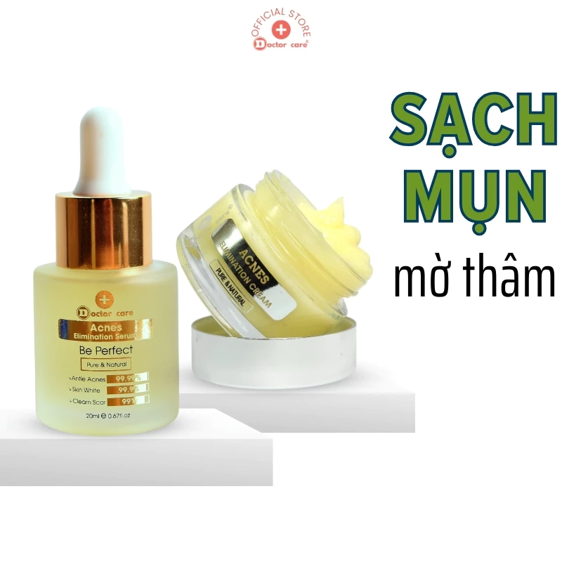 Bộ giảm Mụn ẩn ,Mụn đầu đen,Mụn thâm Doctor Care 20ml (serum+ kem)