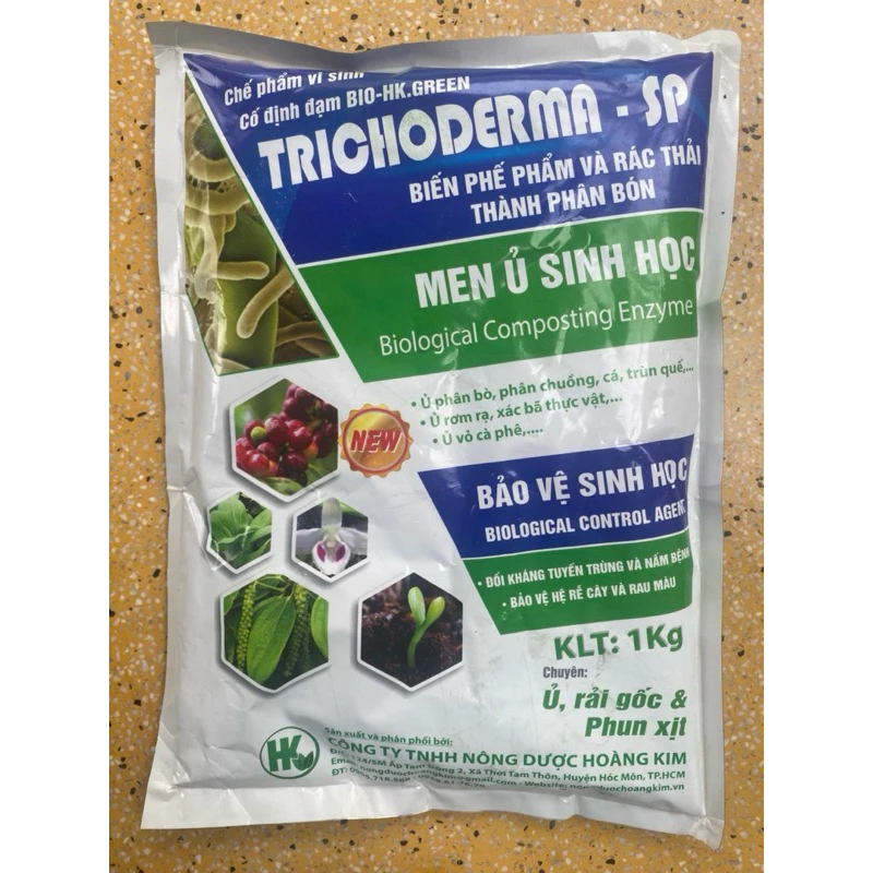 Men vi sinh NẤM trichoderma - Nấm Đối Kháng Trichoderma- Dùng ủ phân và xử lý đất trước khi trồng - Gói 1 Kg