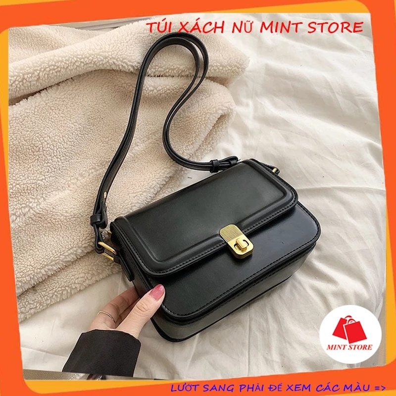 Túi kẹp nách 🔸Freeship🔸 Túi đeo chéo đeo vai khóa xoay da PU trơn mềm đi chơi dễ mix đồ PK 685