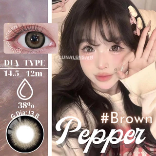 [SẴN] MỘT ĐÔI KÍNH ÁP TRÒNG MÀU NÂU GỖ PEPPER BROWN CÓ ĐỘ CẬN LENS NỘI ĐỊA TRUNG QUỐC HOT DOUYIN