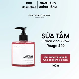 Sữa tắm tẩy da chết Grace and Glow Rouge 540 Scrub Solution Body Wash dưỡng sáng, cấp ẩm và chống lão hóa 400ml 5921-03