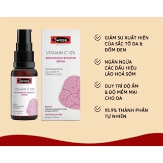 Swisse Vitamin C 10% Serum làm sáng da, trắng da mờ thâm nám lọ 30ml