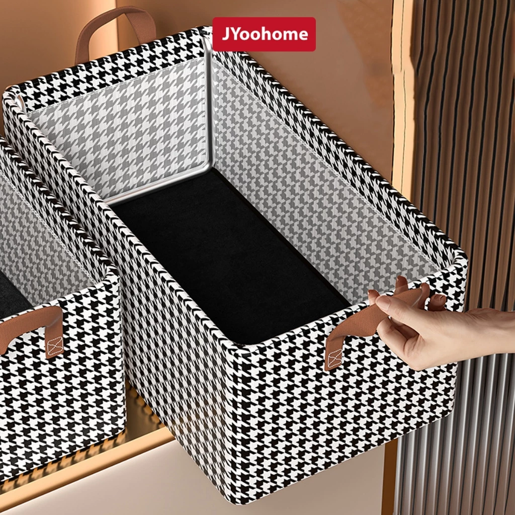 Hộp Đựng Quần Áo Khung Thép JYoohome Gấp Gọn Thông Minh Giỏ Đựng Quần Áo Đồ Lót Sắp Xếp Tủ Đồ