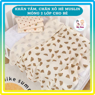 Khăn tắm, chăn đắp Muslin 2 lớp cho bé size 90x90cm