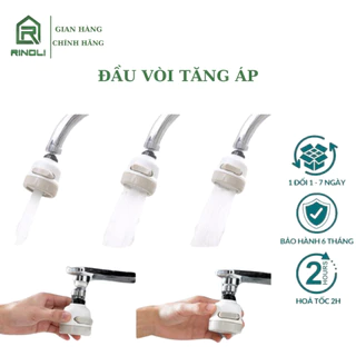 Đầu Vòi Nối Rửa Chén Bát Tăng Áp - 3 Chế Độ Phun - Xoay 360 Độ-RINOLI