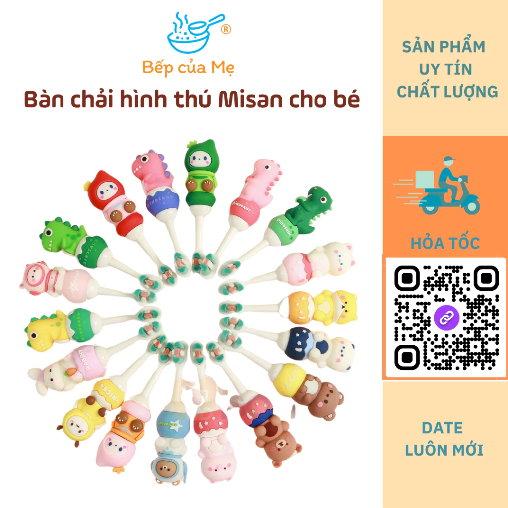 Bàn chải đánh răng trẻ em Misan hình thú dễ thương cho bé từ 2 tuổi,Shop Bếp Của Mẹ