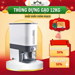 Thùng Đựng Gạo Thông Minh Công Nghệ Nhật Bản 12Kg, Giữ Gạo Không Ẩm Mốc, Bảo Quản Gạo Lâu Dài