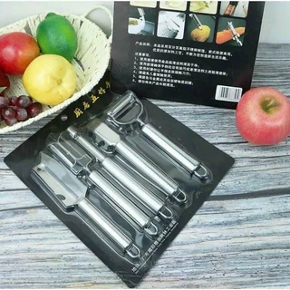 Bộ 5 dao bào rau cũ quả tiện dụng, đa năng gọt vỏ, bào sợi, chất liệu inox bền bỉ