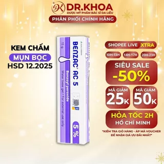 Chấm Mụn Benzac AC 2,5% 5% BPO Giảm Mụn Bọc, Mụn Sưng Đỏ 15g/30g