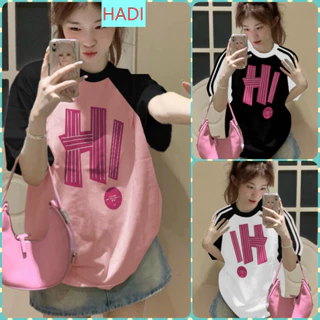 [ATUN1356] ÁO THUN BABYTEE NỮ TAY LỠ IN CHỮ HI MÀU HỒNG TRẮNG ĐEN DÀY DẶN MỀM MỊN THẤM HÚT MỒ HÔI TỐT