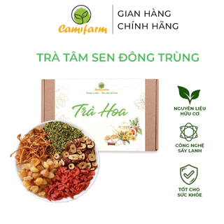 Trà tâm sen đông trùng Camifarm hộp 30 gói giúp ngủ ngon, tăng cường sinh lý, điều hoà đường huyết