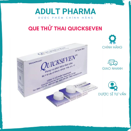 (Che tên) Que thử thai Quickseven dụng cụ phát hiện có thai sớm, test thử thai hai vạch hiệu quả tức thì