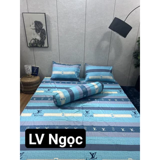 Drap cotton 100% , ga trải giường cao cấp chuẩn LOGO CTY thoáng mát mẫu LV ngọc