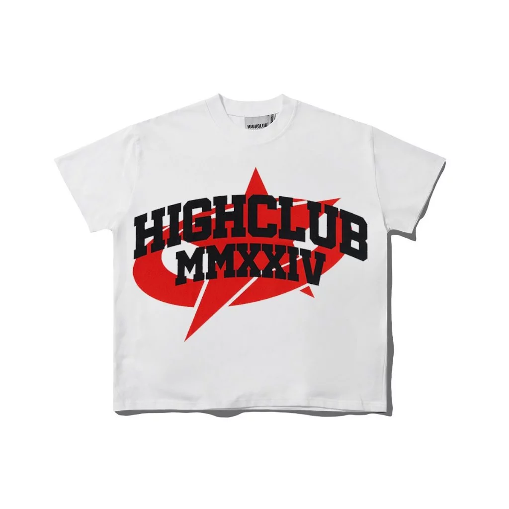 Áo thun 2024 STAR TEE tay lỡ cổ tròn HIGHCLUB unisex - TRẮNG/ ĐEN/ ĐỎ