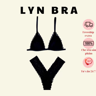 Set bra thiết kế, Bộ đồ lót sexy quần Y đen Lynbra