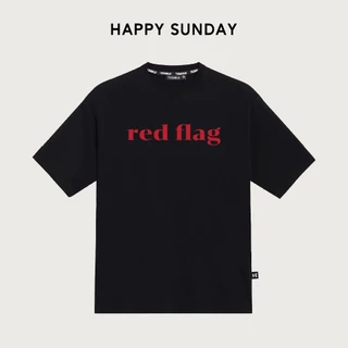 Áo thun Local Brand Happy Sunday In Chữ Red Flag Form Rộng Unisex