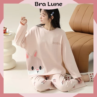 Bộ Đồ Ngủ Nữ Cotton BOBO Thoáng Khí, Đồ Ngủ Nữ Pyjamas Họa Tiết Thỏ Đáng Yêu mã 1019