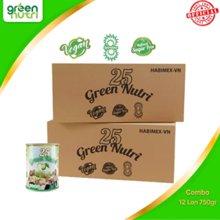 [ƯU ĐÃI HƠN] Combo 12 Lon Sữa Hạt Ngũ Cốc 25 Green Nutri - Dạng Lon 750gr