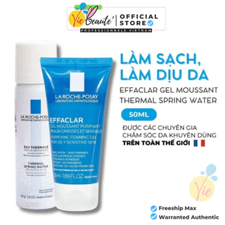 [COMBO] Gel Rửa Mặt La Roche-Posay Effaclar Gel Moussant 50ml + Xịt Khoáng LRP Thermal Spring Water 50ml