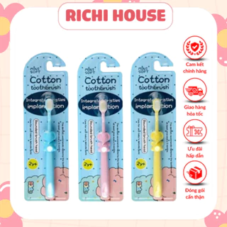 Bàn Chải Đánh Răng Cotton Minisoft Cho Bé Lông Tơ Từ 2 Tuổi -12 Tuổi Tay Cầm Xinh Xắn Phù Hợp Cho Bé Tập Đánh Răng