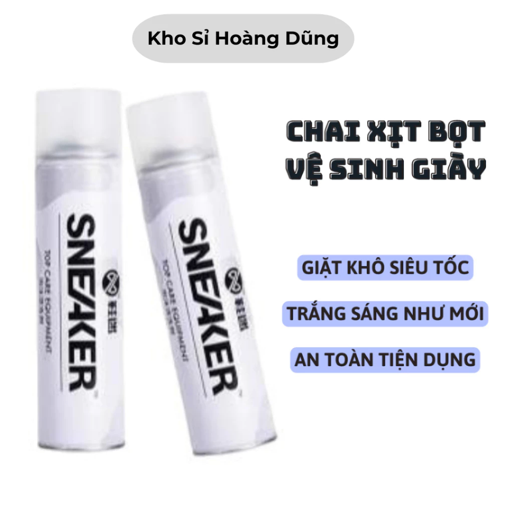 Bình Xịt Vệ Sinh Giày, Bình Xịt Bọt Tuyết Giặt Khô Giày, Dung Dịch Vệ Sinh Giày, Vệ Sinh Giày Dép Sneaker Cao Cấp