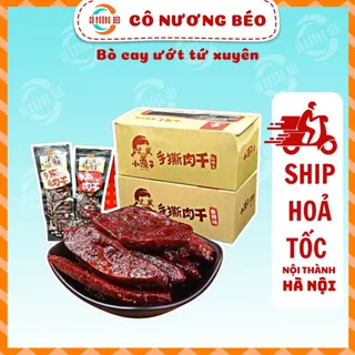 Bò cay ướt Tứ Xuyên hộp 30 gói đồ ăn vặt cực ngon ăn vặt Cô Nương Béo