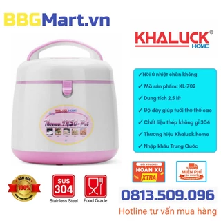 Nồi ủ Khaluck KL-702 2.5 lít dùng được trên bếp từ