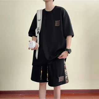 Bộ quần áo mùa hè gấm gấu vải pique unisex thoáng khí