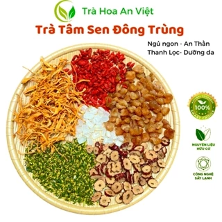 Trà Tâm Sen Đông Trùng An Việt, Giúp Tăng Cường Sinh Lý, Ngủ Ngon, An Thần, Bổ Huyết