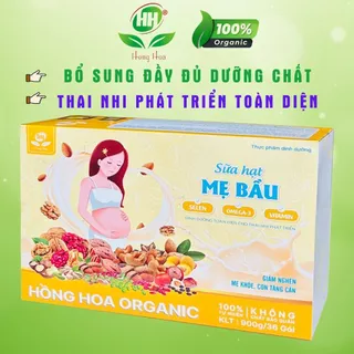 Sữa hạt dinh dưỡng dành cho phụ nữ mang thai Hồng Hoa Organic - Thai nhi phát triển toàn diện (hộp 36 gói)