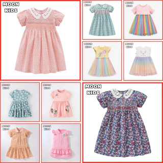 Váy bé gái Little Maven váy hè cotton ren hồng thỏ SKXK789.7