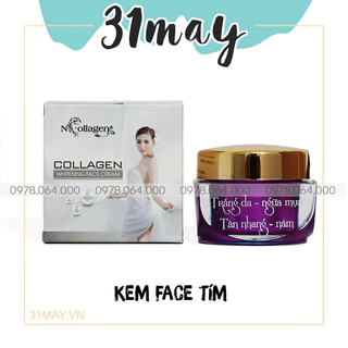 Kem Face Trắng Da Ngừa Mụn N Collagen Màu Tím Chính Hãng