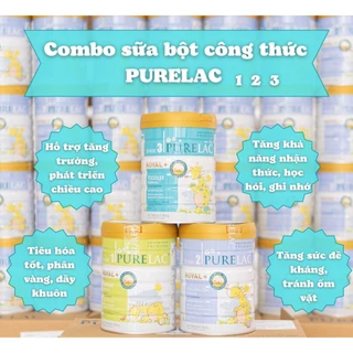 Combo 2 lon Sữa Bột Purelac số 1,2,3 lon 800g hàng chính hãng. Date luôn mới. ( kèm quà tặng)