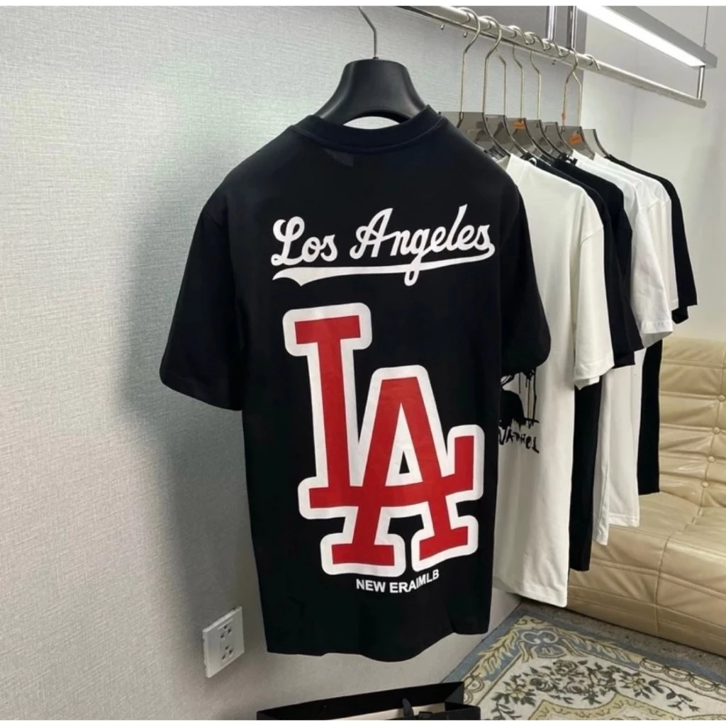 Áo Thun MLB LA In Chữ Los Angels Đẳng Cấp - Áo Phông MLB Chất Cotton Form Dáng Unisex Hottrend 2024