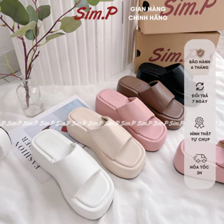 Dép bánh mì simpshoes 6cm quai ngang độn mút - CULA