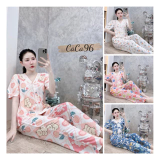 Đồ bộ tole,bộ lanh mặc nhà VNXK F21 pyjama phối ren nơ,tinh tế trẻ trung,siêu mát.