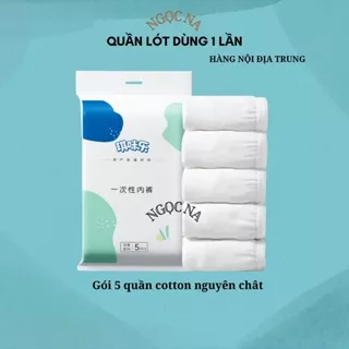 Quần lót dùng 1 lần chất liệu Cotton cao cấp đáy quần kháng khuẩn hộp 5 quần đủ size