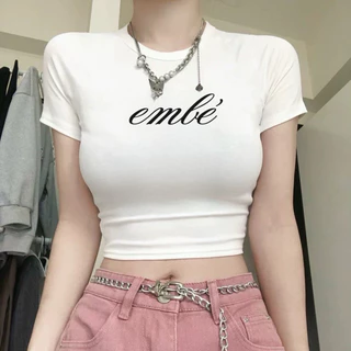 ÁO CROPTOP IN CHỮ EM BÉ CREMBE