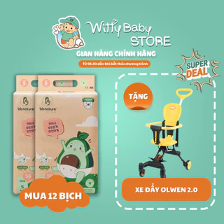 [ Tặng QUÀ HOT ] Combo 12 Bịch Bỉm /Tã BBNature Sử Dụng Công Nghệ Chất Liệu Sợi Tre Hữu Cơ An Toàn Cho Bé. Chưa Có Đánh