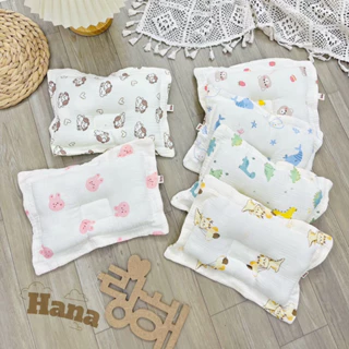 Gối lõm cho bé sơ sinh xô muslin cao cấp Hamymart ( gối cho bé từ 0-12 tháng)