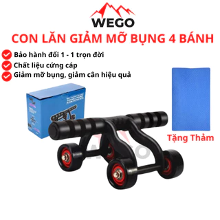 Con lăn tập bụng, dụng cụ tập cơ bụng da năng 4 Bánh gym thể thao thể hình cao cấp WEGO